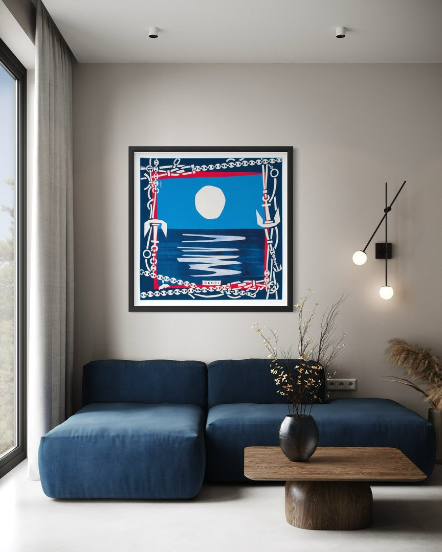 Gucci x Gio Pastori – Nautical Framed Silk Scarf from the 90x90