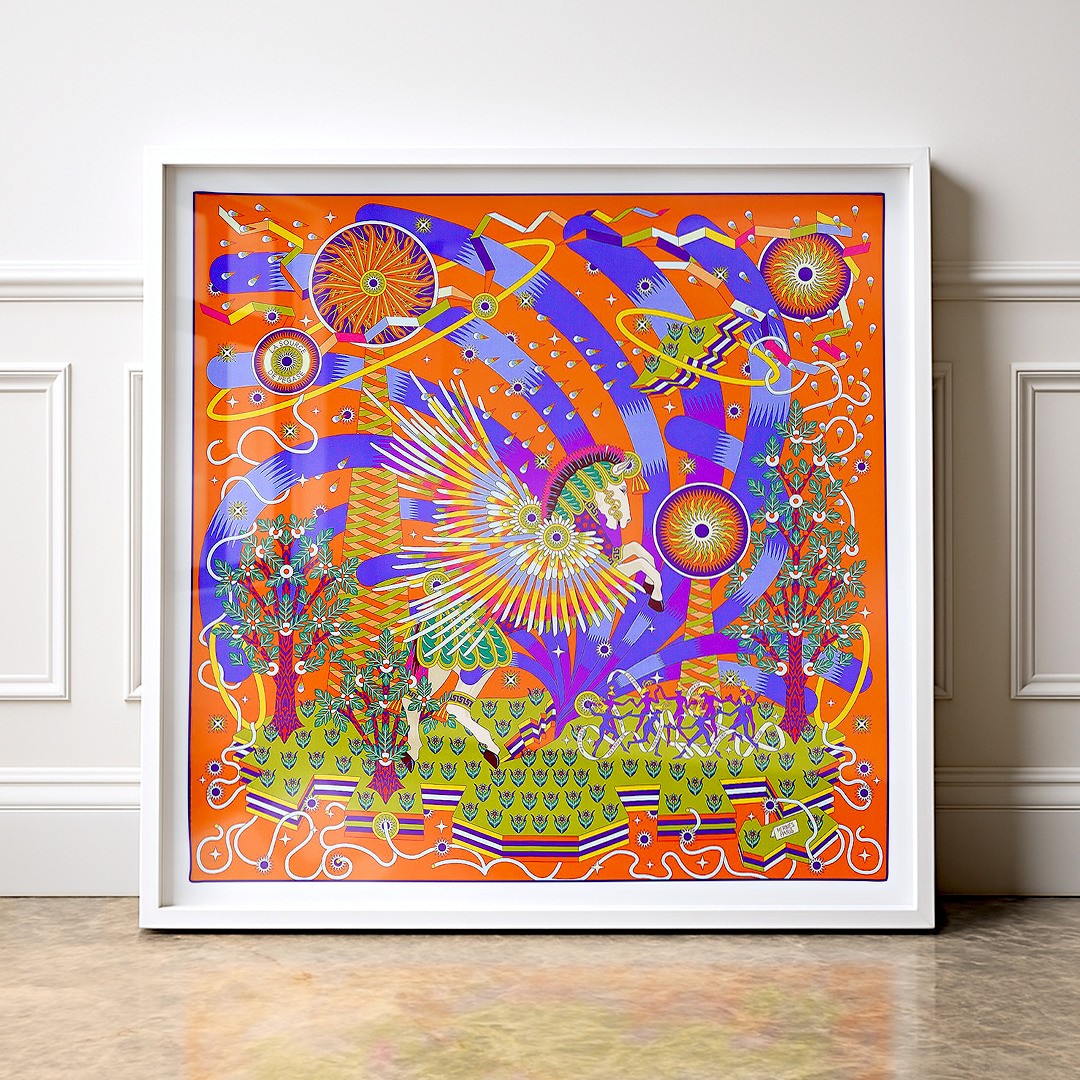 La Source De Pegase, Orange, Purple, 90cm