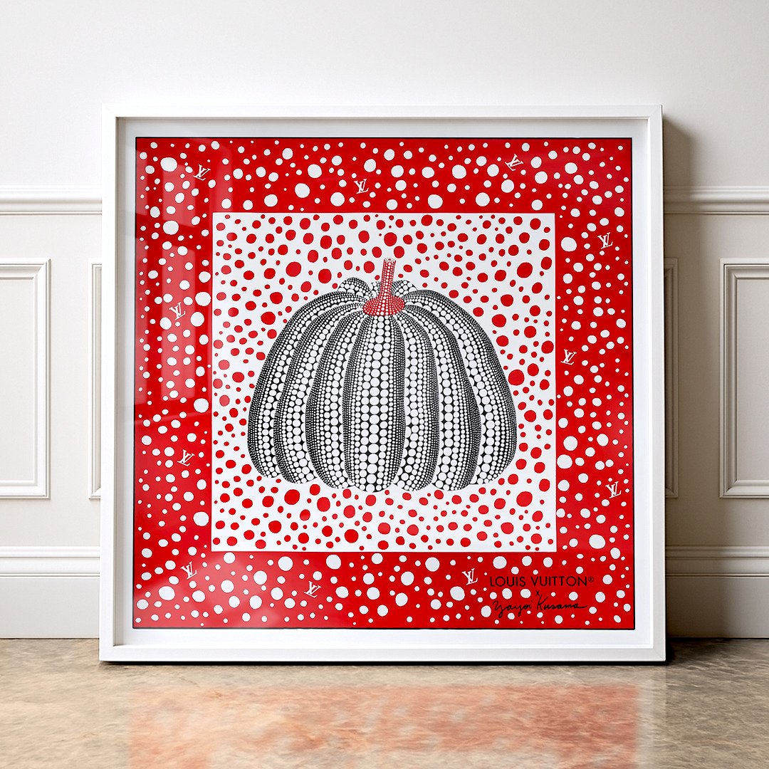 Louis Vuitton x Yayoi Kusama – Pumpkin Red Framed Silk Scarf