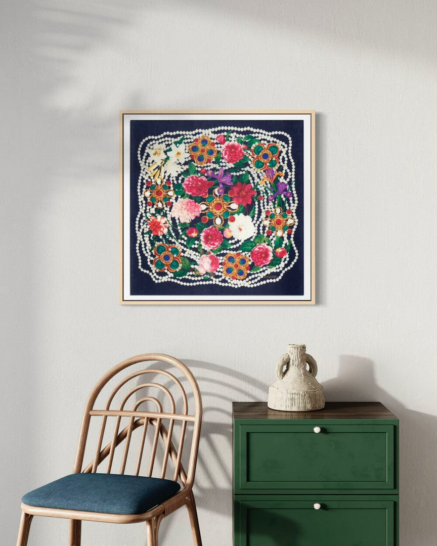 Pearls, Brooches, and Camellia, 43cm