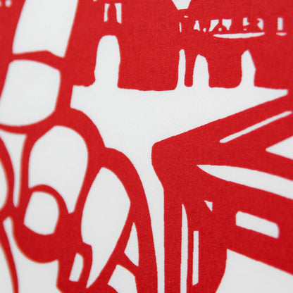 Cats and Dogs, Red & White, 90cm