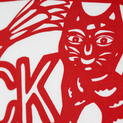 Cats and Dogs, Red & White, 90cm