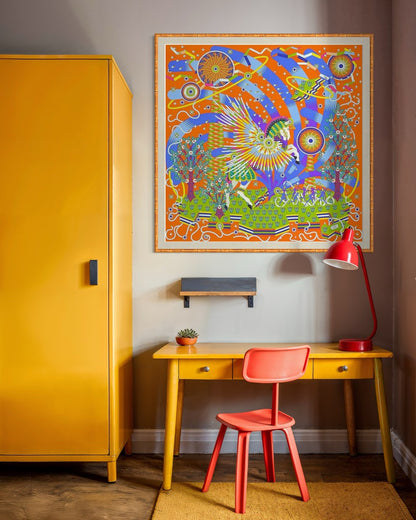 La Source De Pegase, Orange, Purple, 90cm