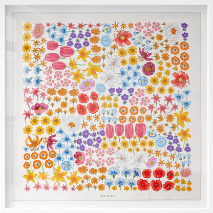 Gucci Floral 90 Framed Silk Scarf Wall Art