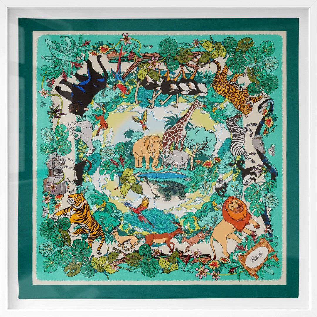Gucci x E.S. Glenn – Framed Silk Scarf from the 90x90